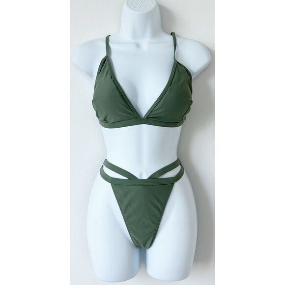 SHEIN Other - 3/$15 SHEIN Green Bikini Set Strappy Bottoms Womens Size Large